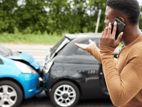 Driver on phone after rear-end collision